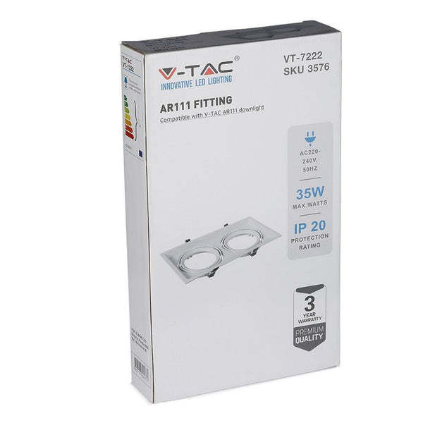 Portafaretto doppio V-TAC AR111 bianco
