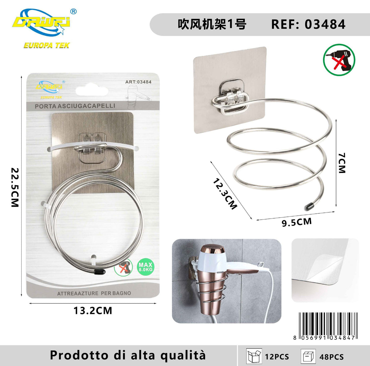 Supporto per asciugacapelli