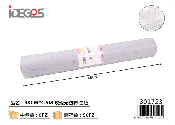 Rotolo in tessuto non tessuto a rose, 48 cm x 5 yard
