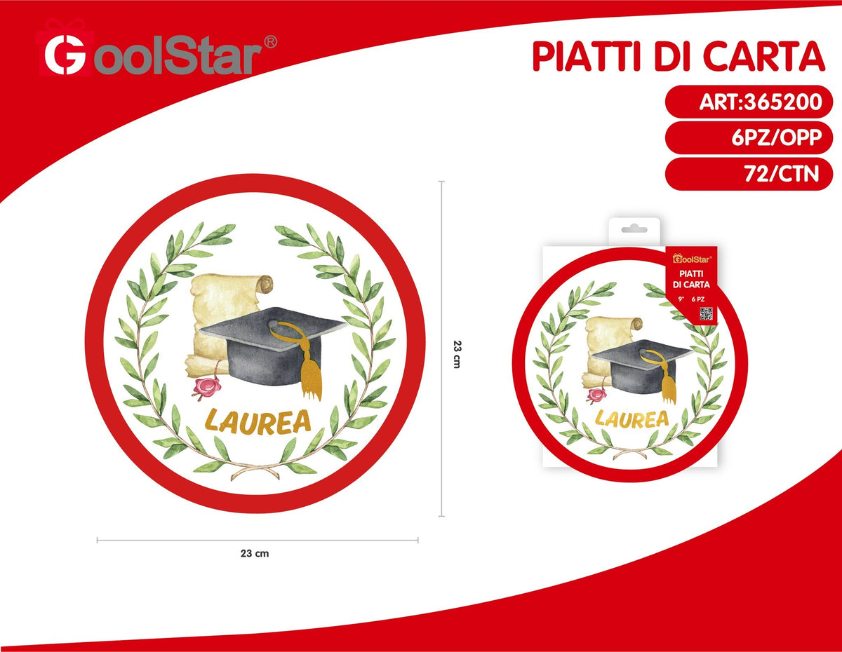 Piatti di carta 9 pollici laurea