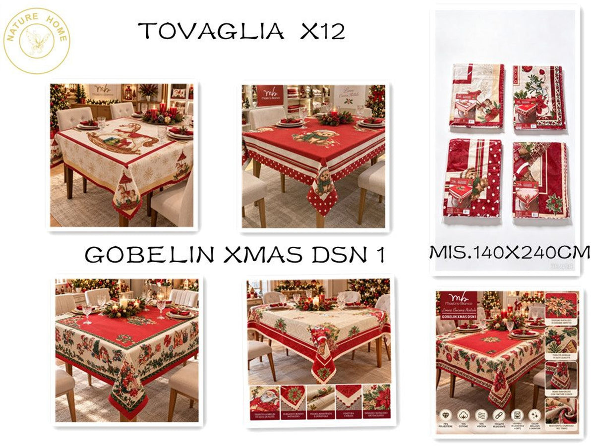 Tovaglia natalizia Mastro Bianco Gobelin Xmas DSN1