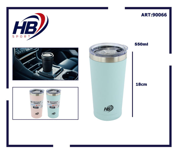 Bicchiere termico da 550 ml con coperchio scorrevole