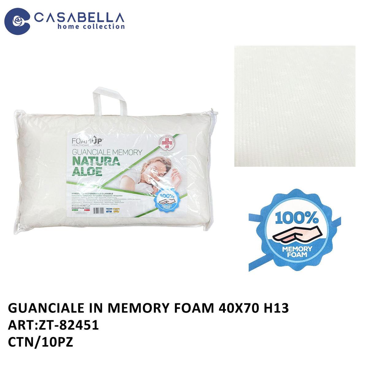 Guanciale in Memory Foam 40X70 H13