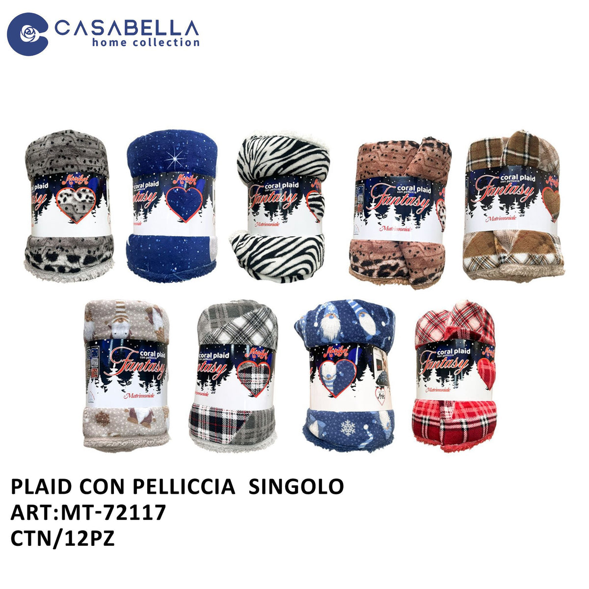 Plaid Singolo Stampato
