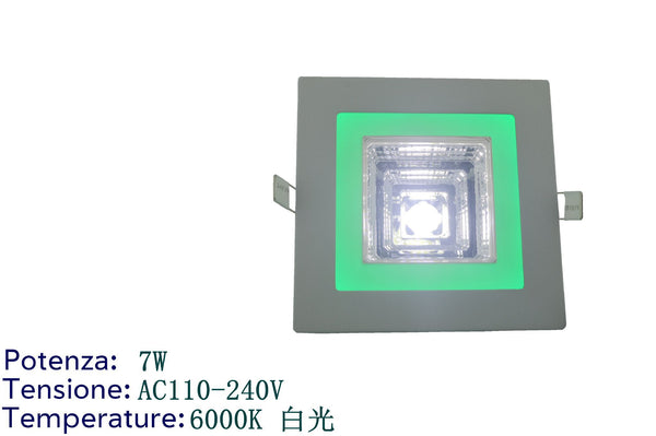 Faretto da incasso verde e bianco — 7 W, 110-240 V