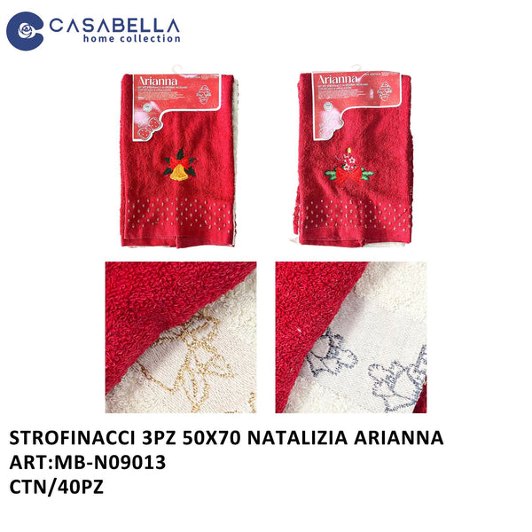 Strofinacci 3PZ 50X70 Natalizia Arianna