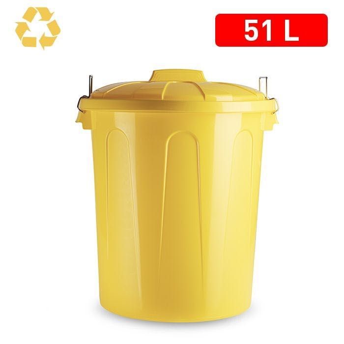 BIDONE 50LT 47X43.5X56CM GIALLO