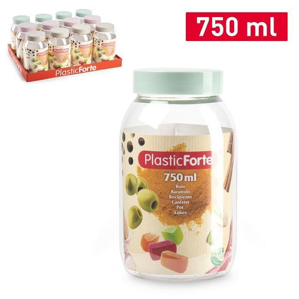 BARATTOLO PLASTICA 750ML 9X9X15.5CM
