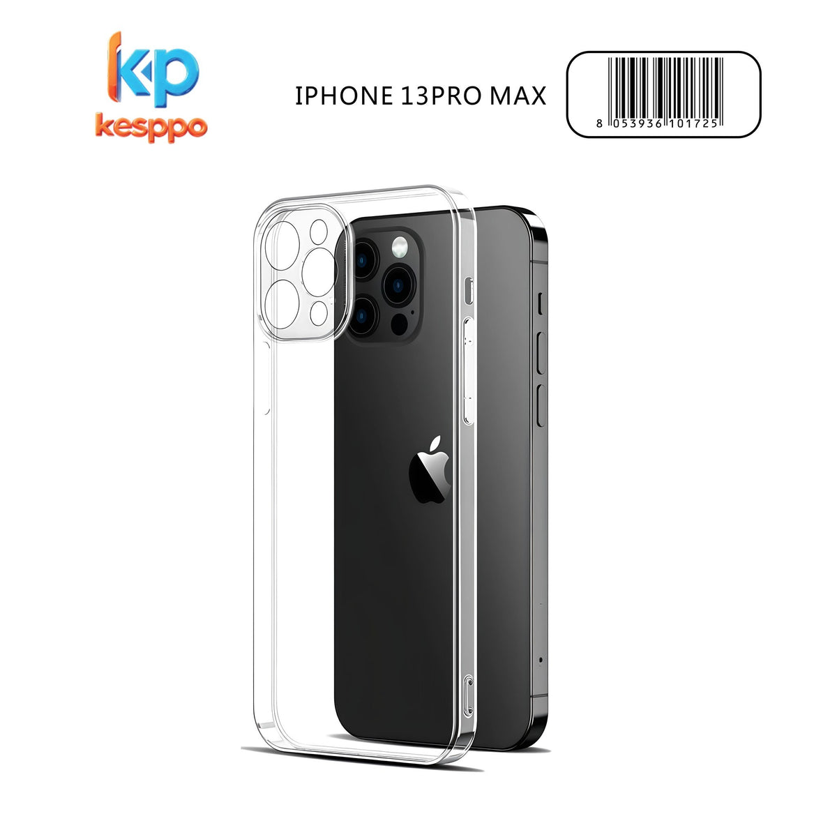 Custodia per iPhone 13 Pro Max – trasparente, in silicone, con aperture sagomate