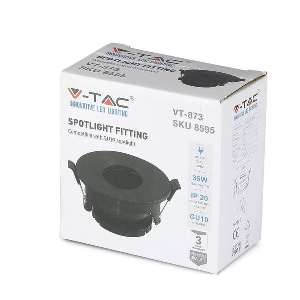 Portafaretto V-TAC GU10 rotondo nero