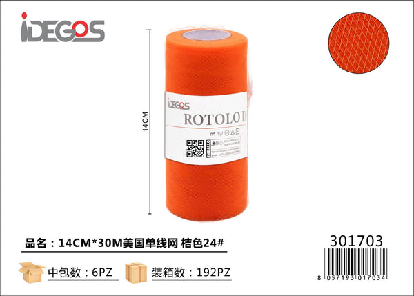 Rotolo di tulle a filo singolo, 14 cm x 30 m