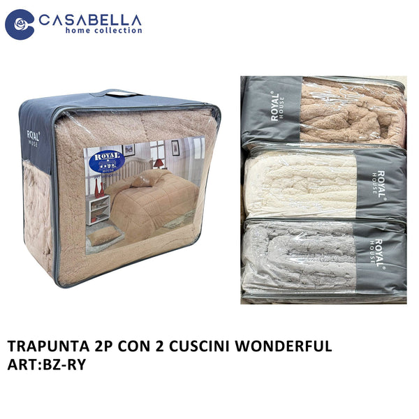 Trapunta 2P con 2 Cuscini Wonderful Luna