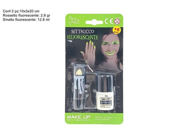 Set trucco fluorescente con rossetto e smalto