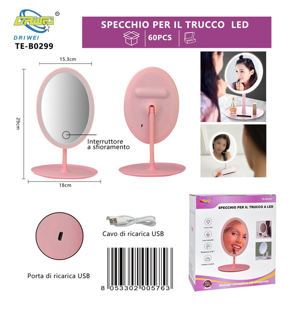 Specchio cosmetico illuminato