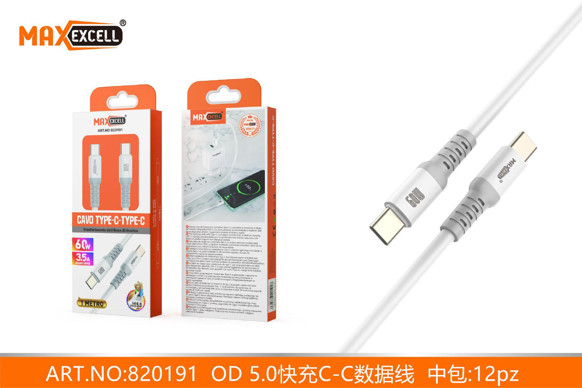 Cavo TYPE-C a TYPE-C PD 1M 3.5A 60W