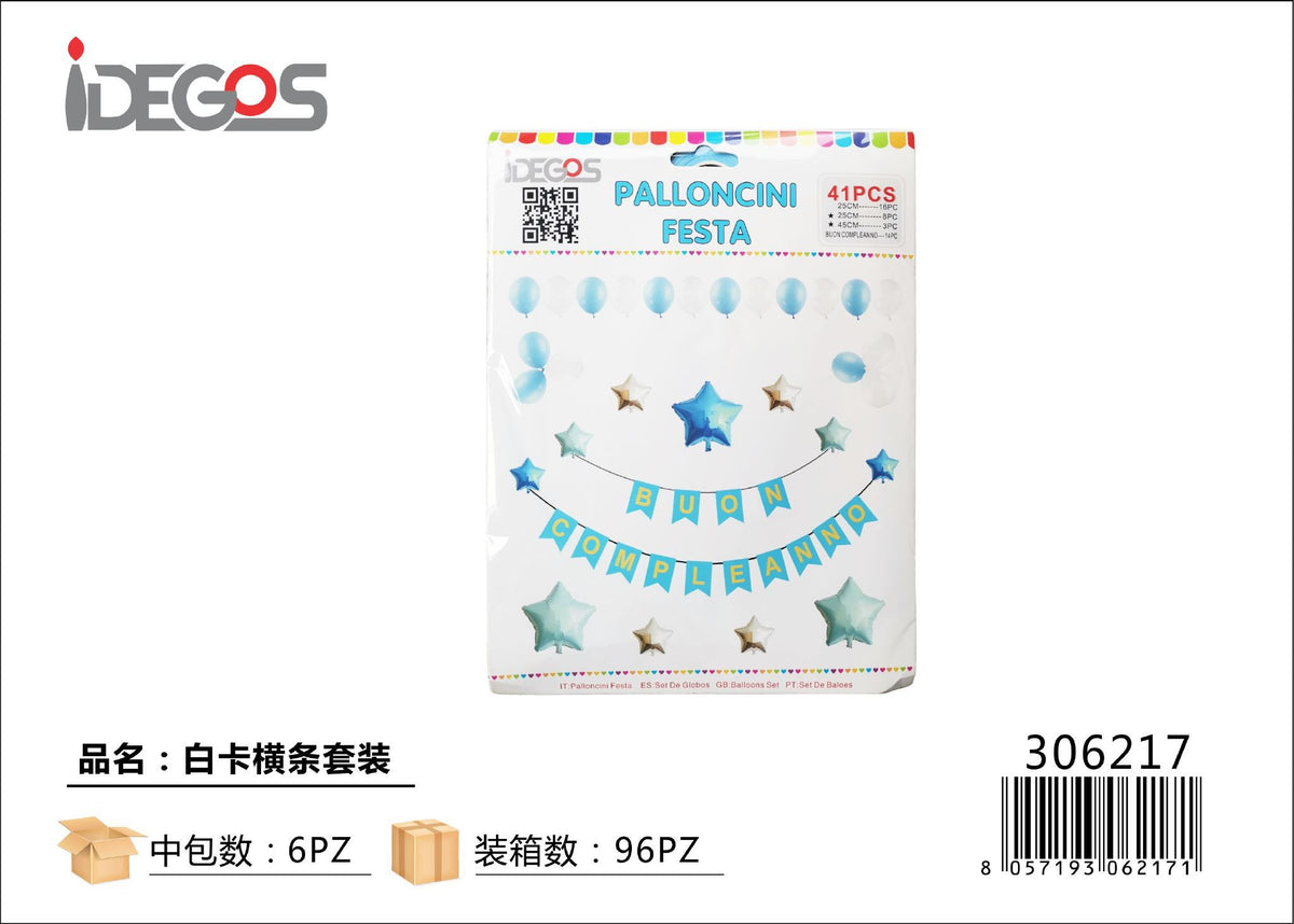 Set di festone palloncini bianco