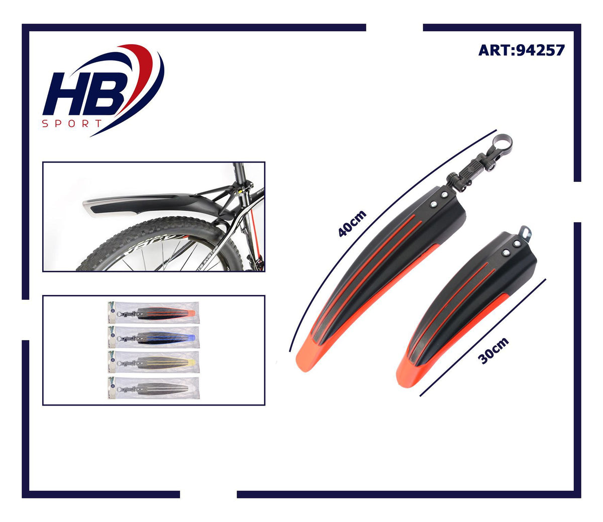 Parafanghi per bicicletta anteriori e posteriori assortiti