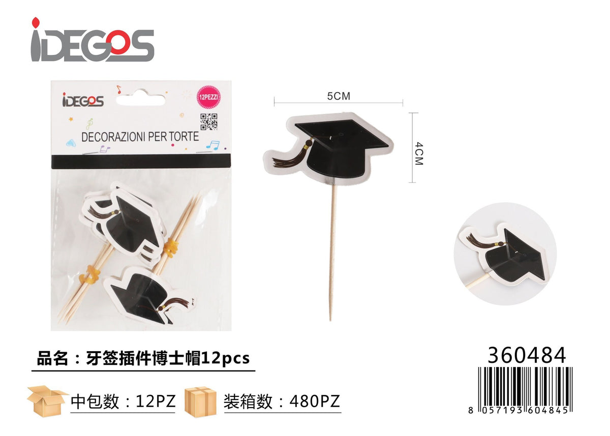 Decorazione per torte laurea 12pz