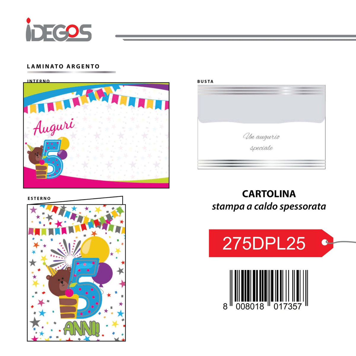 Biglietto auguri con stampa a caldo