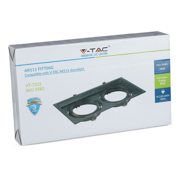Portafaretto doppio V-TAC AR111 nero
