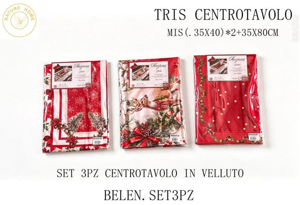 TRIS CENTROTAVOLO NATALE BELEN