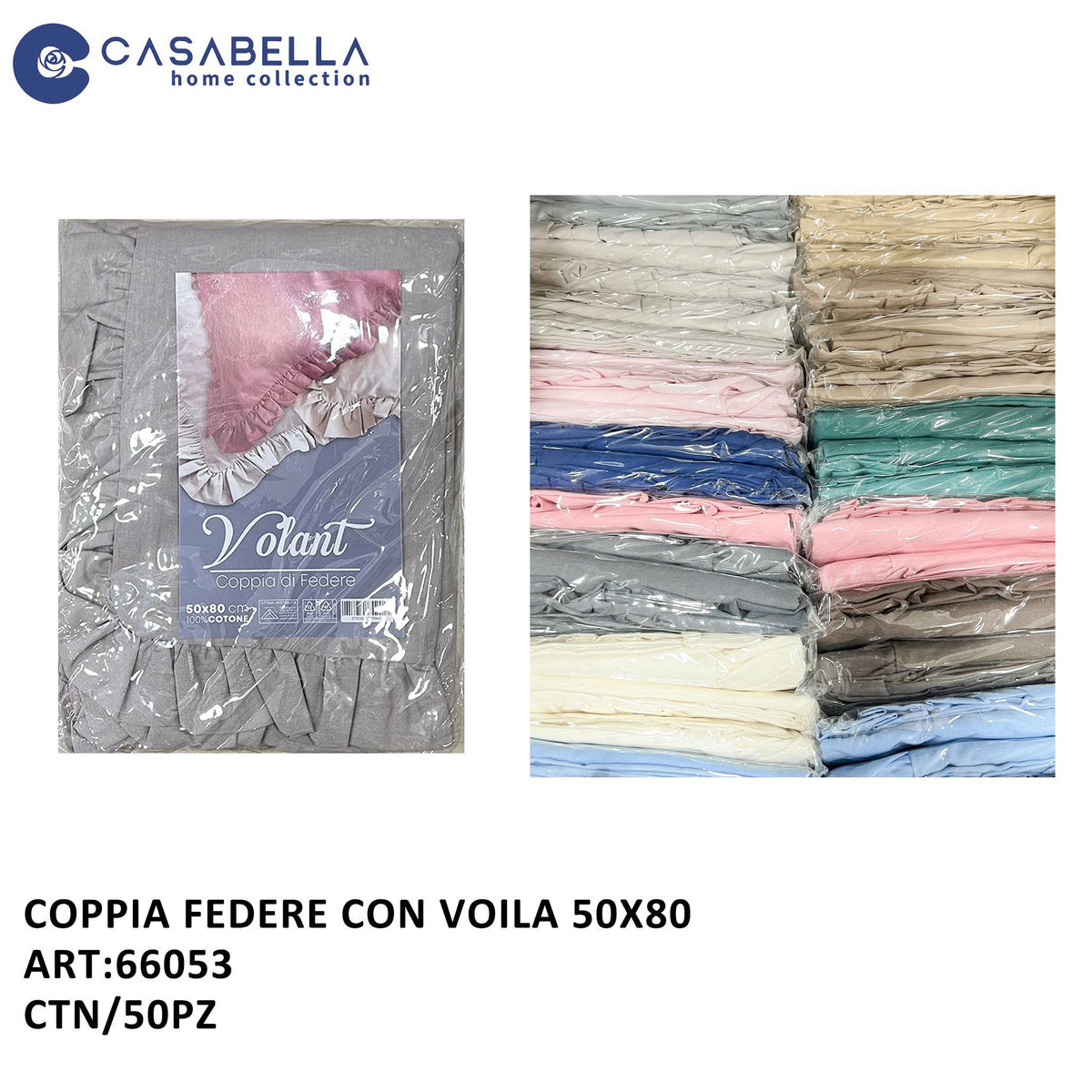 Coppia Federe con Viola 50X80