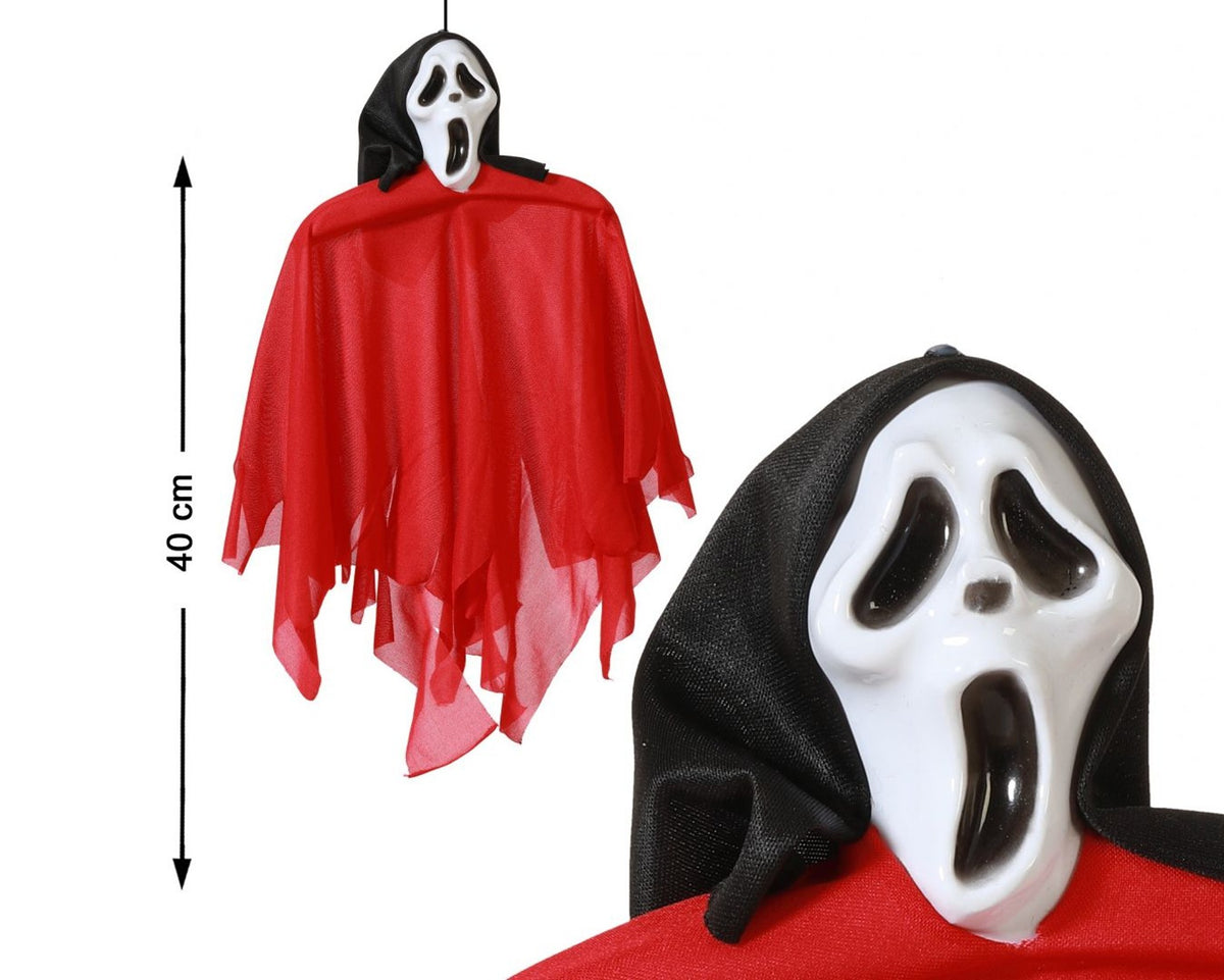 Fantasma Halloween rosso da appendere, 40 cm