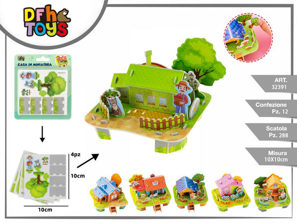 Puzzle 3D di casette in miniatura da assemblare