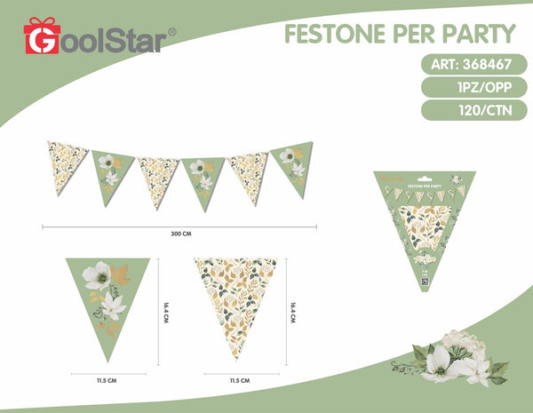 Festone a 12 bandierine triangolari, promessa