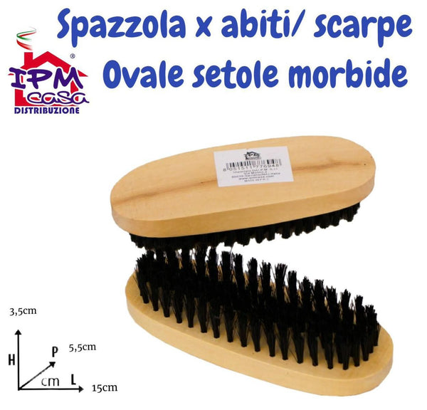 IPM SPAZZOLA LEGNO ABITI/SCARPE OVALE SETOLE NERE
