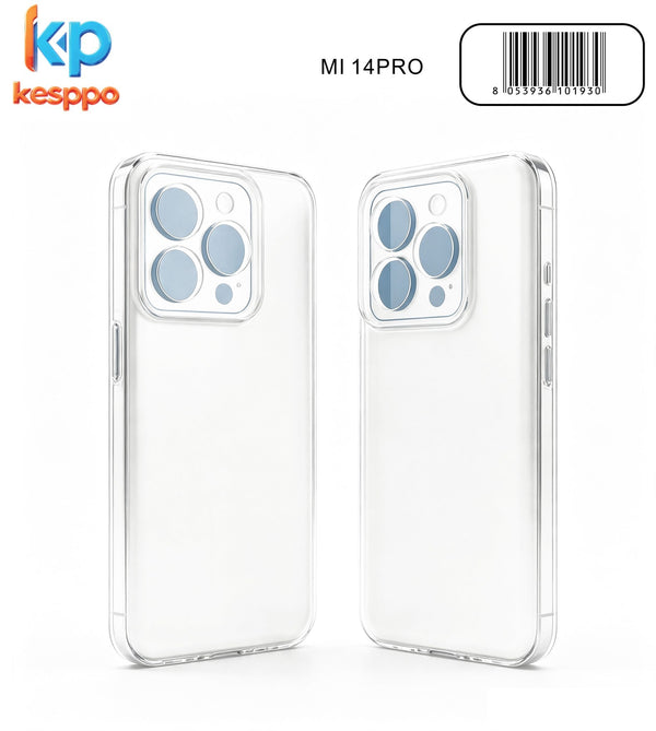 Custodia per Xiaomi 14 Pro – trasparente, in silicone, con aperture sagomate