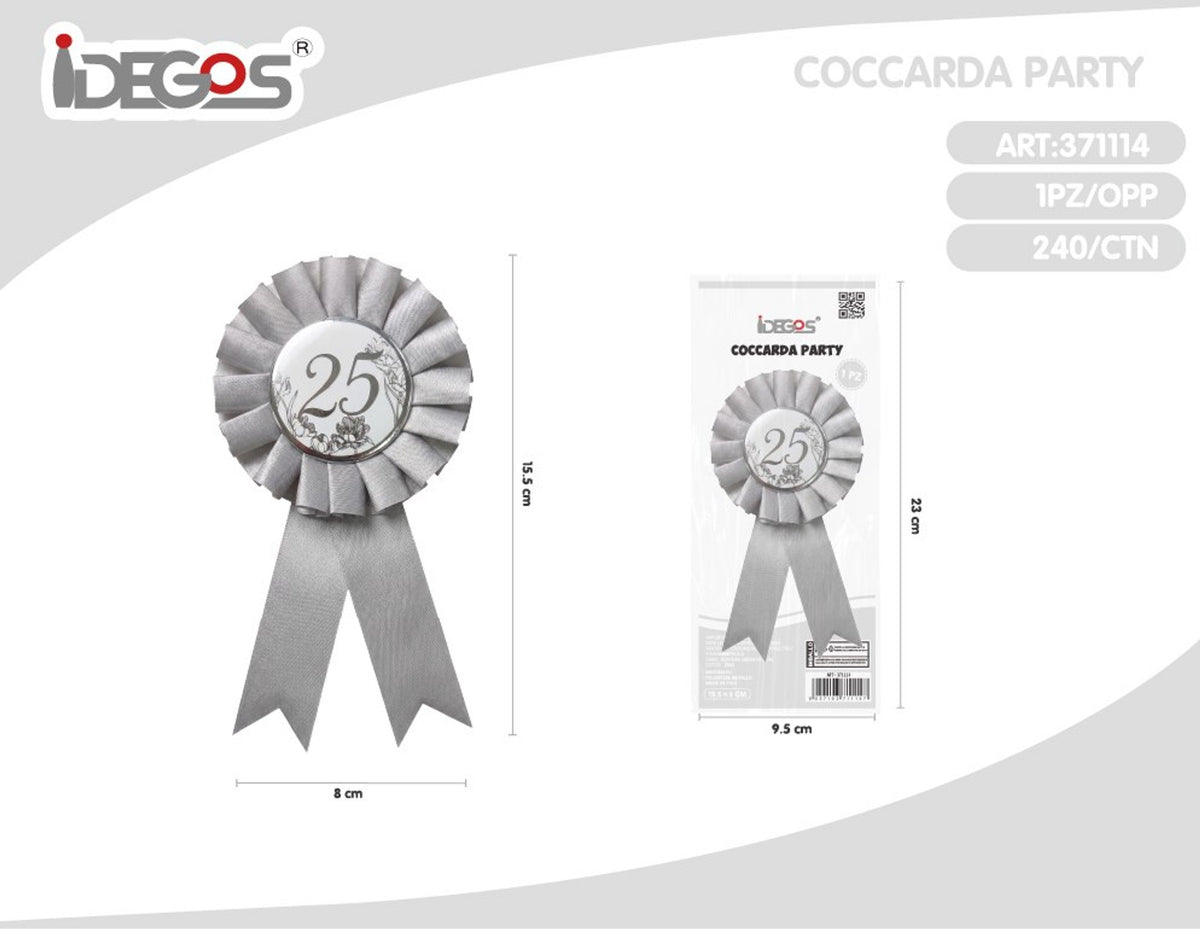 Coccarda con numero, 15,5 x 8 cm