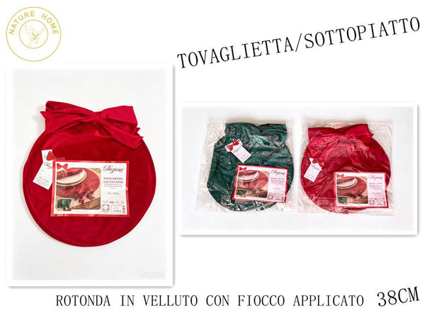 Tovaglietta sottopiatto Preziosa in velluto Ø 38 cm