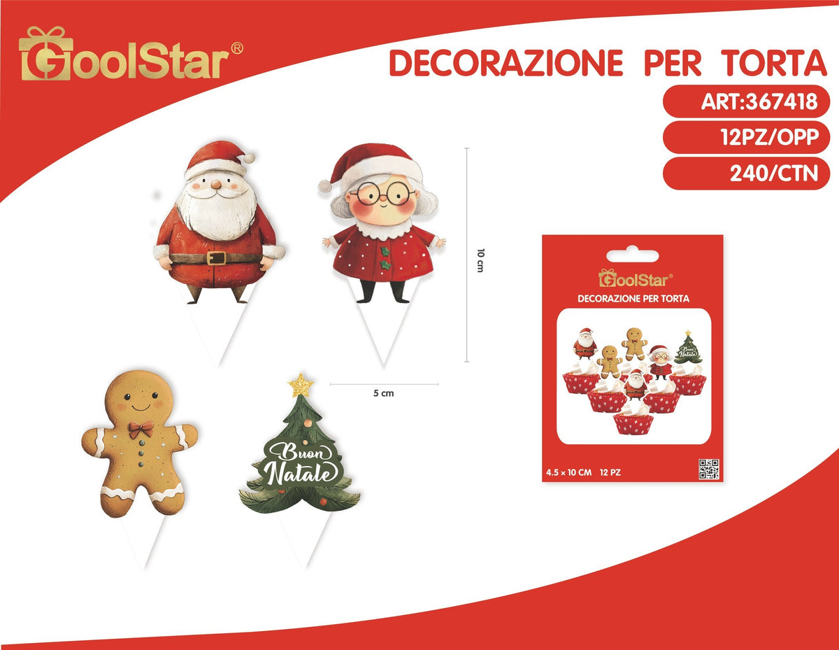 Decorazioni per dolci con personaggi natalizi - serie B