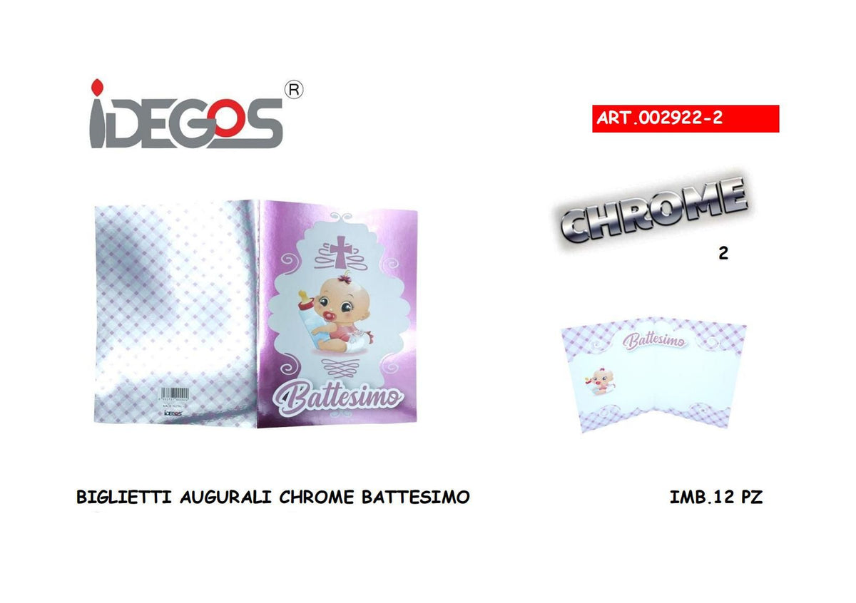 Biglietto di auguri laminato, battesimo