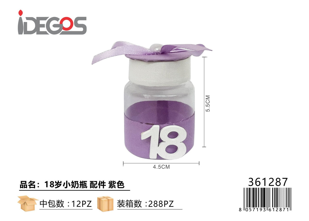 Biberon decorativo in PVC per 18 anni, 2,5 x 12 cm