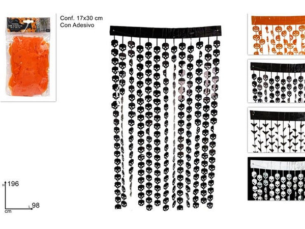 Tenda decorativa Halloween adesiva da 98 × 196 cm