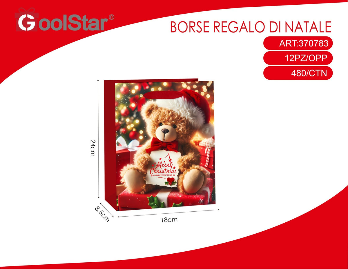 Buste regalo Natale con orsetto