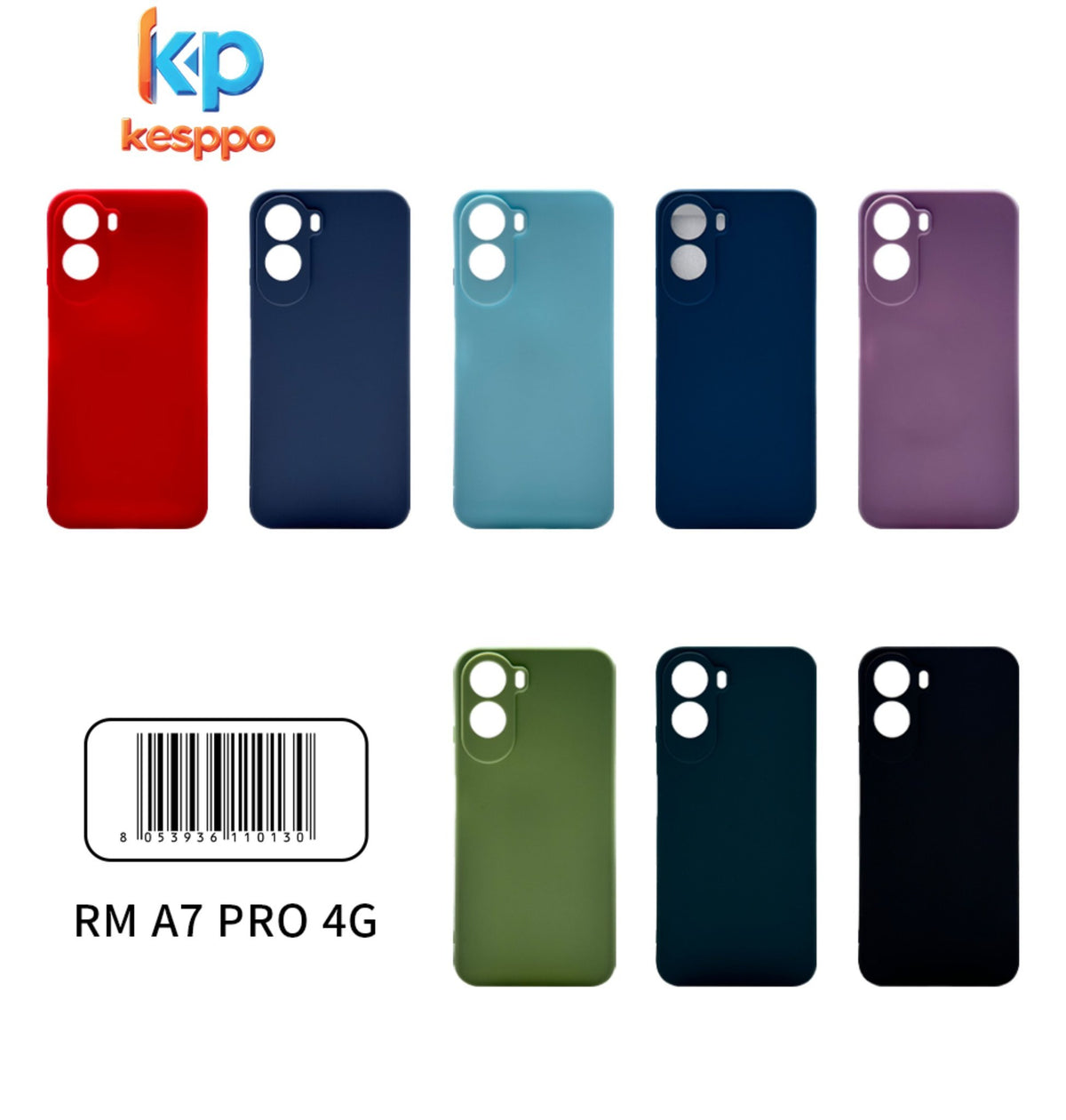 Custodia per Redmi A7 Pro 4G – a tinta unita, in silicone, con aperture sagomate
