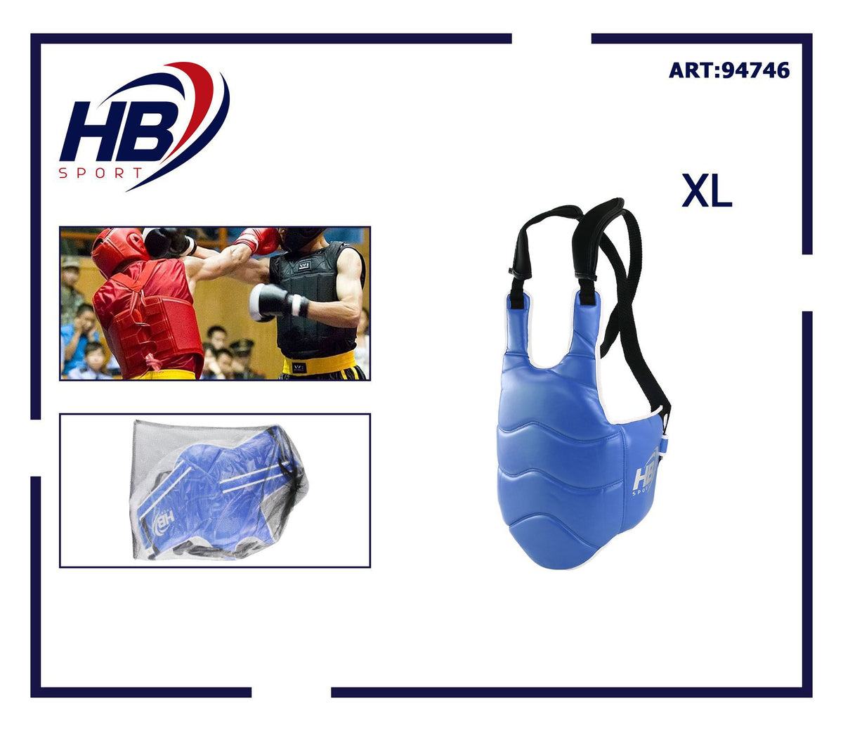 Pettorina da boxe blu taglia XL