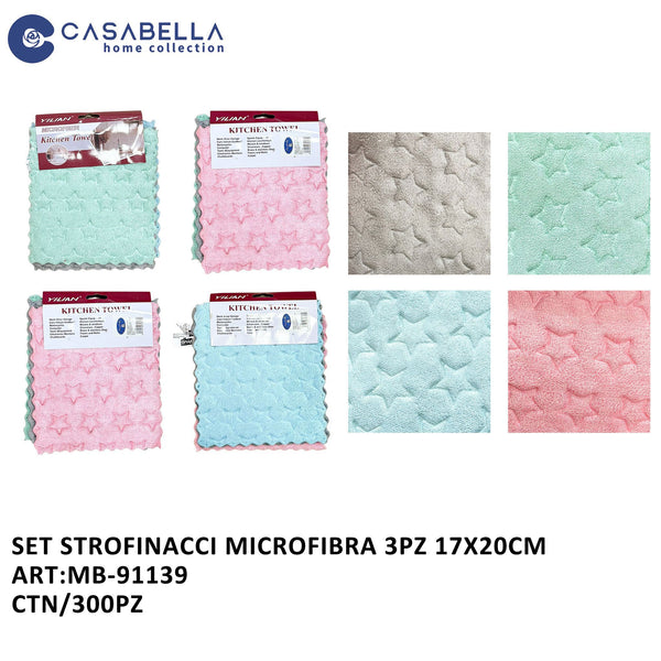 Set Strofinacci Microfibra 3PZ 17X20CM