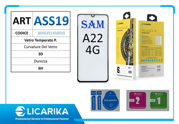 Vetro protettivo 3D per Samsung Galaxy A22 4G