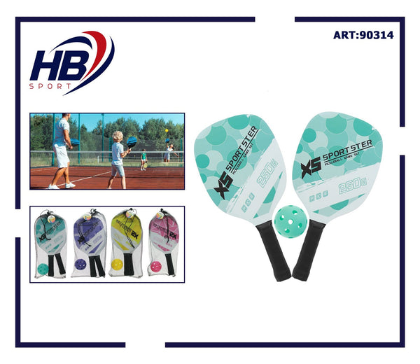 Set pickleball con 2 racchette e 1 pallina