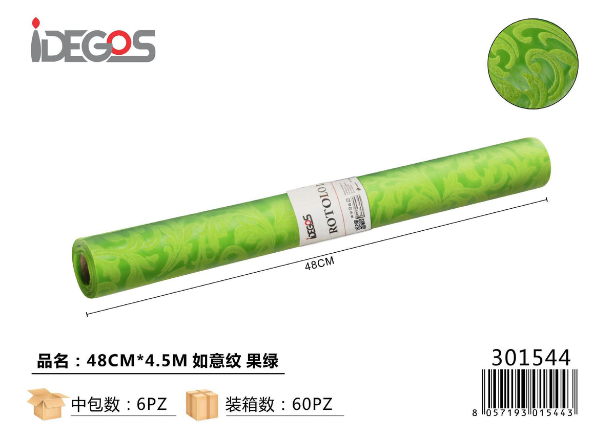 Rotolo Di Organza Disegno Desiderato 48cm*5 Yard Mela Verde