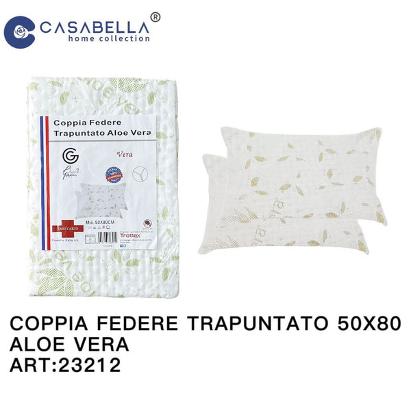 Coppia Federe 50X80 con Zip Aloe Vera