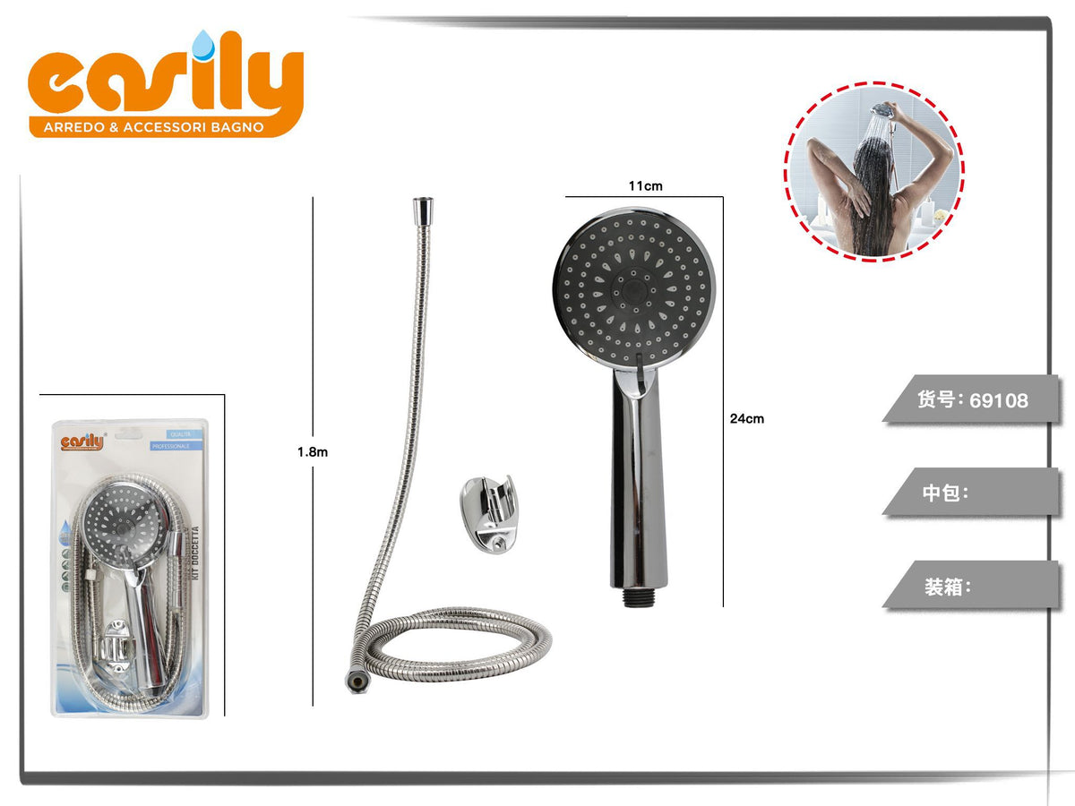 Kit doccetta con piastra nera e inserto a goccia