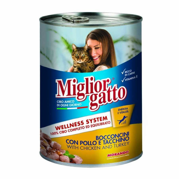 Bocconcini per gatti Migliorgatto pollo e tacchino 405 g