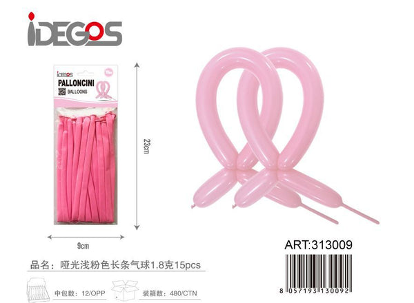 Palloncini In Lattice Lungo Rosa Fluo In Pastelli15 Pz